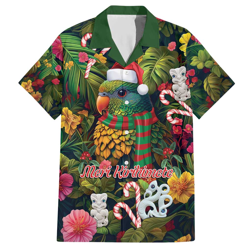 Meri Kirihimete Kakapo Santa Hawaiian Shirt Merry Christmas with Tropical Vibe - Vibe Hoodie Shop