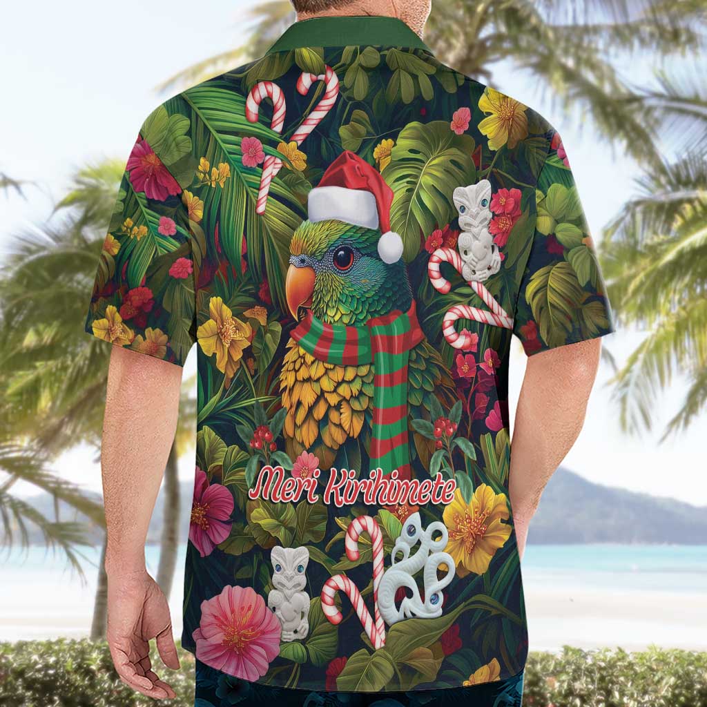 Meri Kirihimete Kakapo Santa Hawaiian Shirt Merry Christmas with Tropical Vibe - Vibe Hoodie Shop