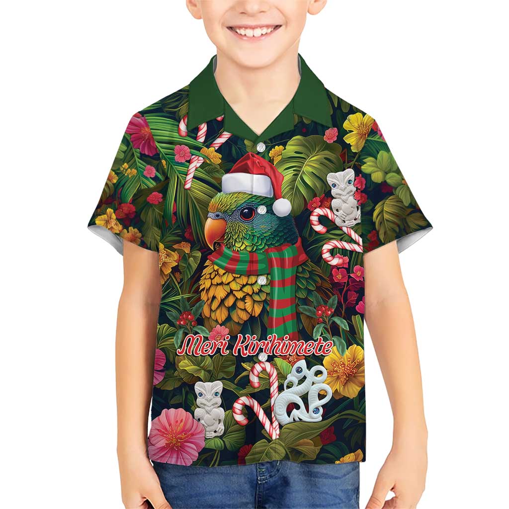 Meri Kirihimete Kakapo Santa Hawaiian Shirt Merry Christmas with Tropical Vibe - Vibe Hoodie Shop