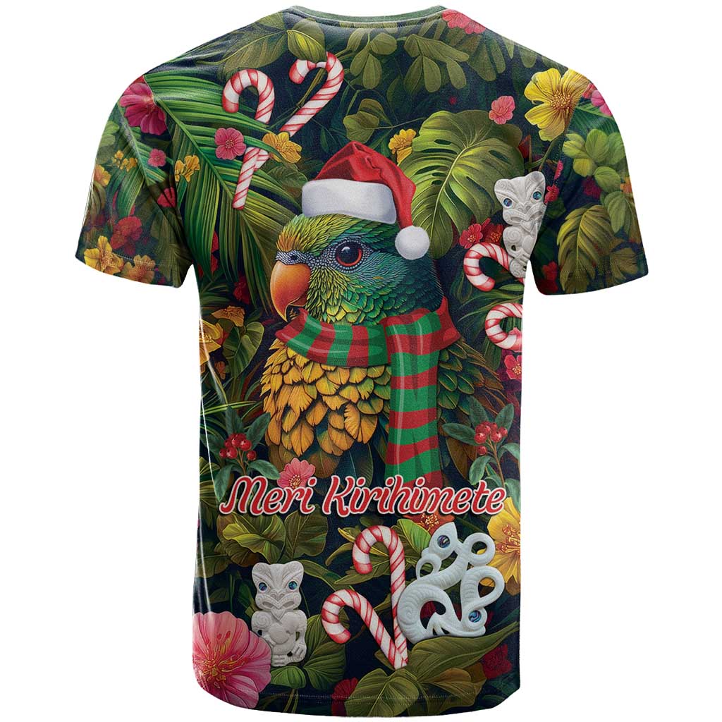 Meri Kirihimete Kakapo Santa T Shirt Merry Christmas with Tropical Vibe LT9 - Vibe Hoodie Shop