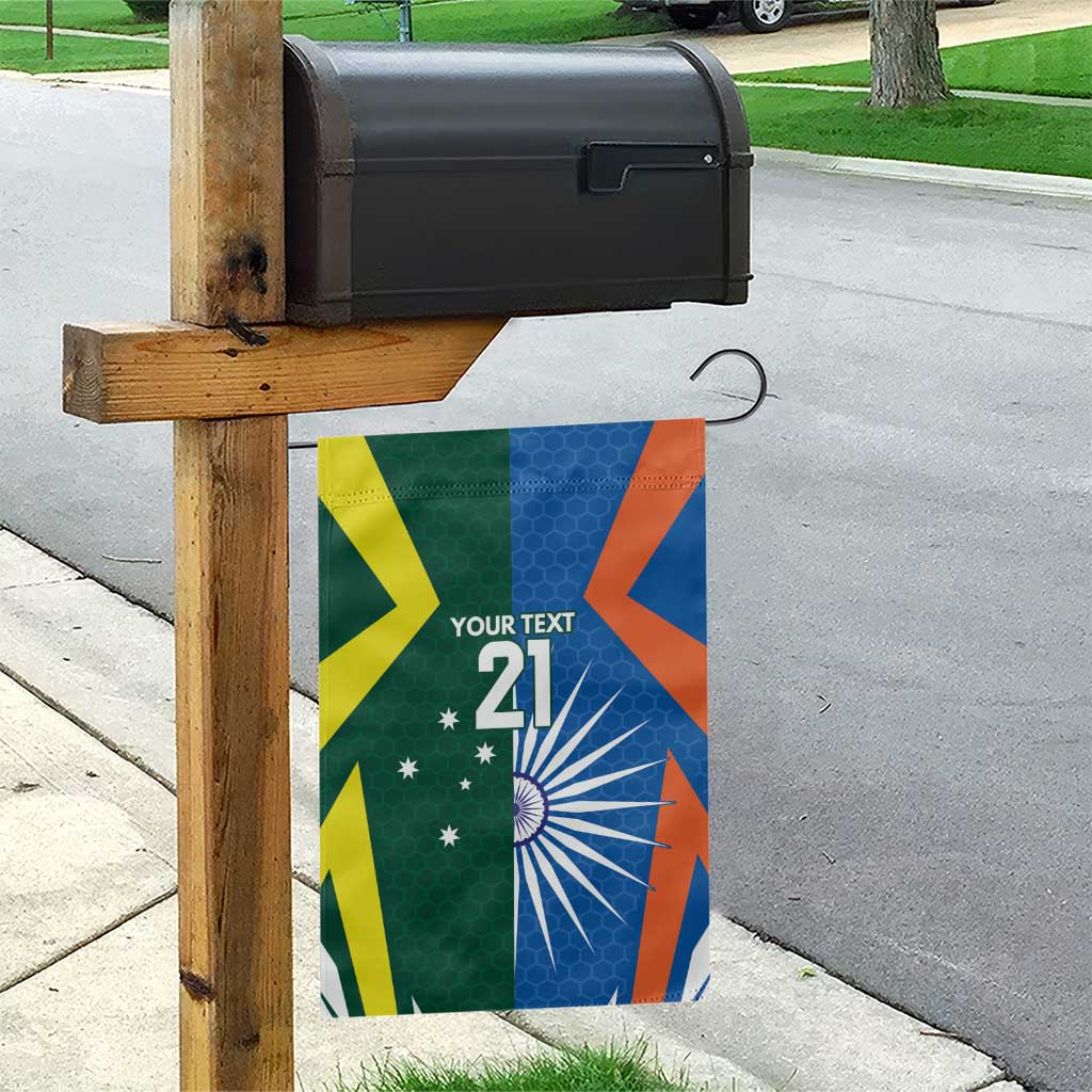 India vs Australia Custom Garden Flag Blue vs Gold Cricket Heritage - Vibe Hoodie