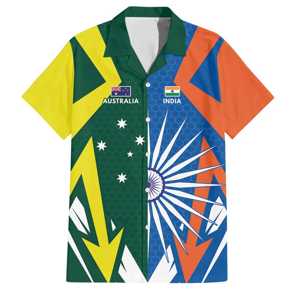 India vs Australia Custom Hawaiian Shirt Blue vs Gold Cricket Heritage - Vibe Hoodie
