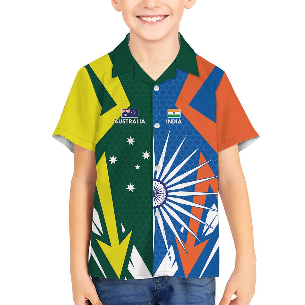 India vs Australia Custom Hawaiian Shirt Blue vs Gold Cricket Heritage - Vibe Hoodie