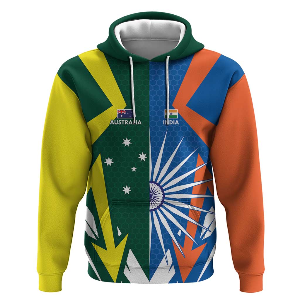India vs Australia Custom Hoodie Blue vs Gold Cricket Heritage - Vibe Hoodie