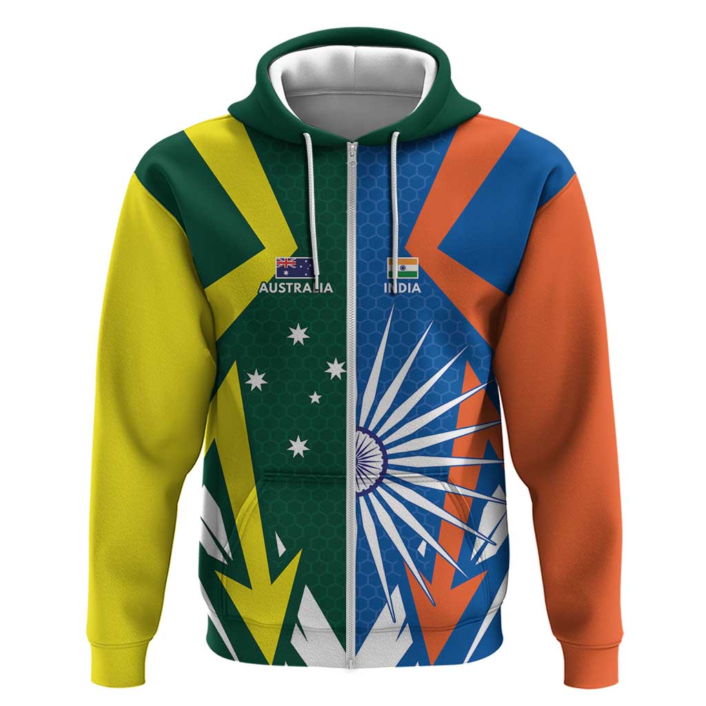 India vs Australia Custom Hoodie Blue vs Gold Cricket Heritage - Vibe Hoodie