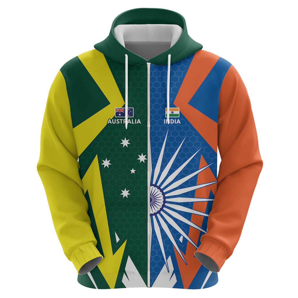 India vs Australia Custom Hoodie Blue vs Gold Cricket Heritage - Vibe Hoodie