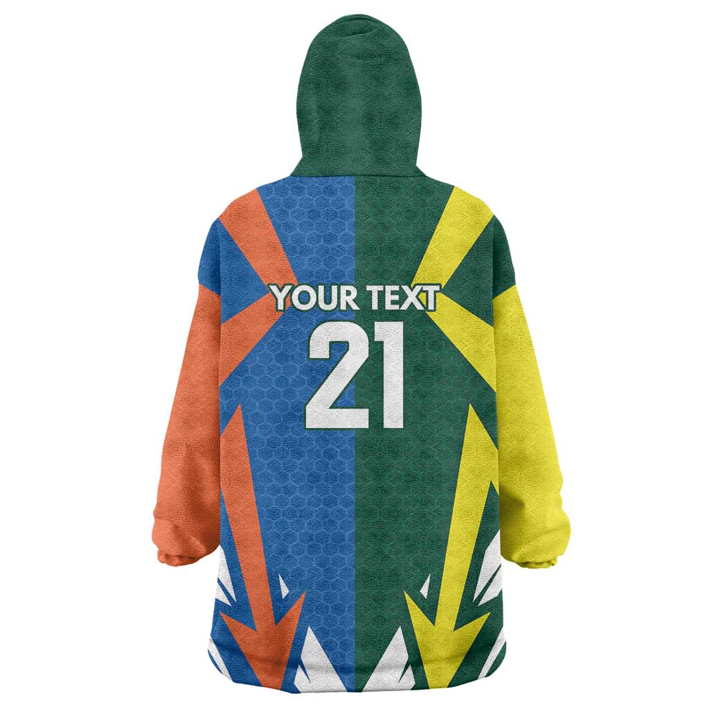 India vs Australia Custom Wearable Blanket Hoodie Blue vs Gold Cricket Heritage - Vibe Hoodie