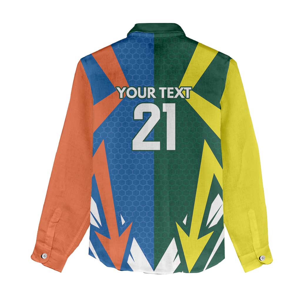 India vs Australia Custom Women Casual Shirt Blue vs Gold Cricket Heritage - Vibe Hoodie