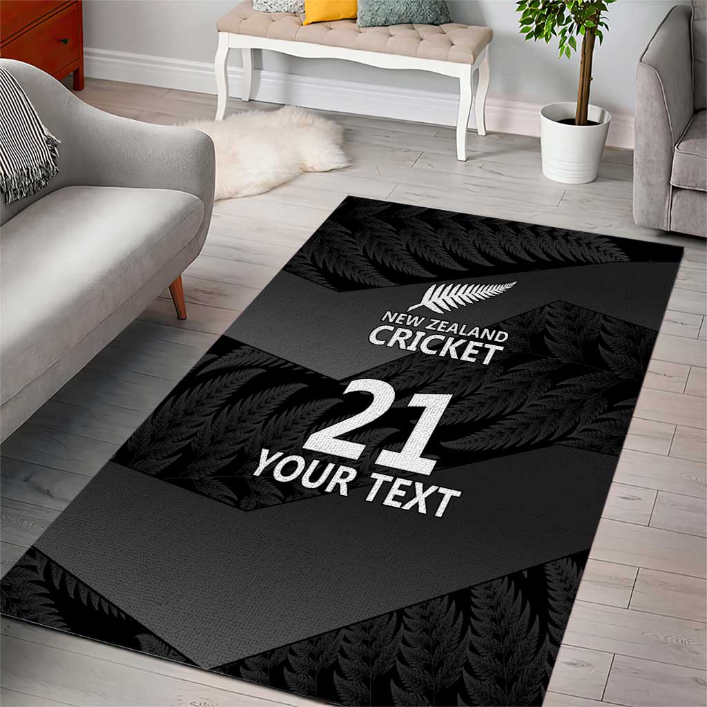 New Zealand Cricket Custom Area Rug Potae Pango Black Fern Pattern - Vibe Hoodie Shop