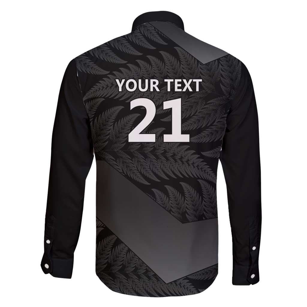 New Zealand Cricket Custom Family Matching Long Sleeve Bodycon Dress and Hawaiian Shirt Potae Pango Black Fern Pattern