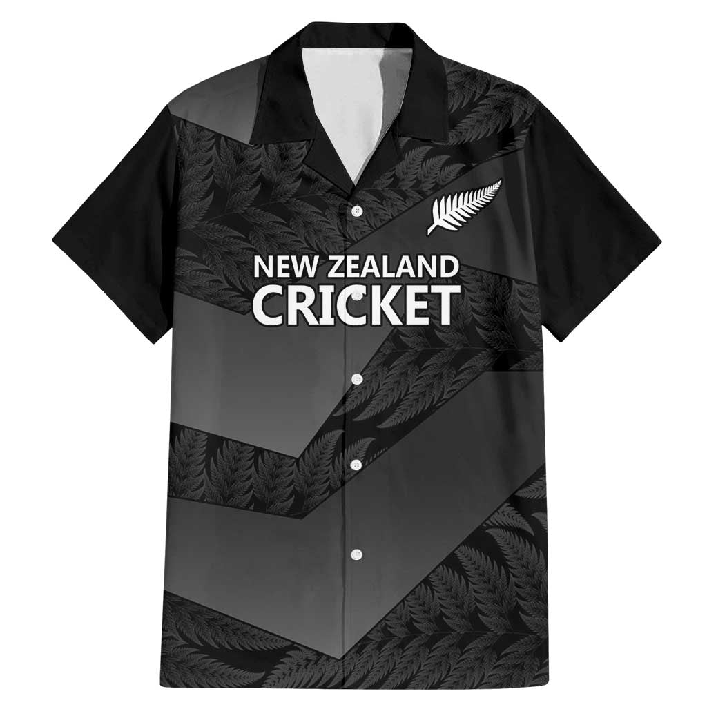 New Zealand Cricket Custom Family Matching Mermaid Dress and Hawaiian Shirt Potae Pango Black Fern Pattern