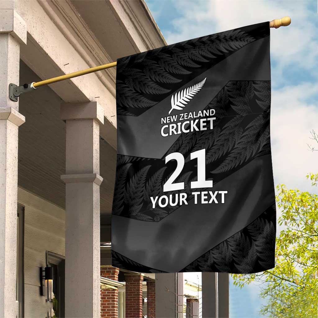 New Zealand Cricket Custom Garden Flag Potae Pango Black Fern Pattern - Vibe Hoodie Shop