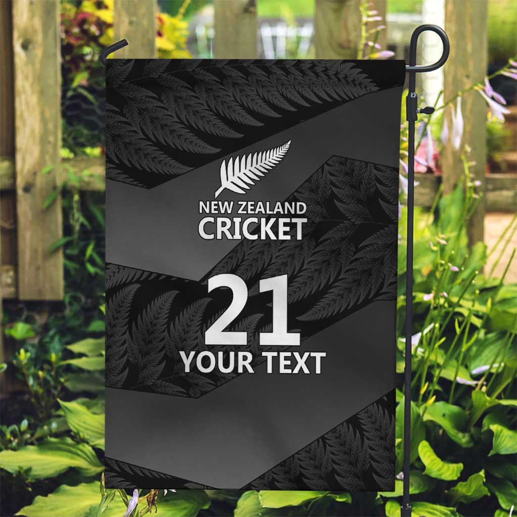 New Zealand Cricket Custom Garden Flag Potae Pango Black Fern Pattern - Vibe Hoodie Shop