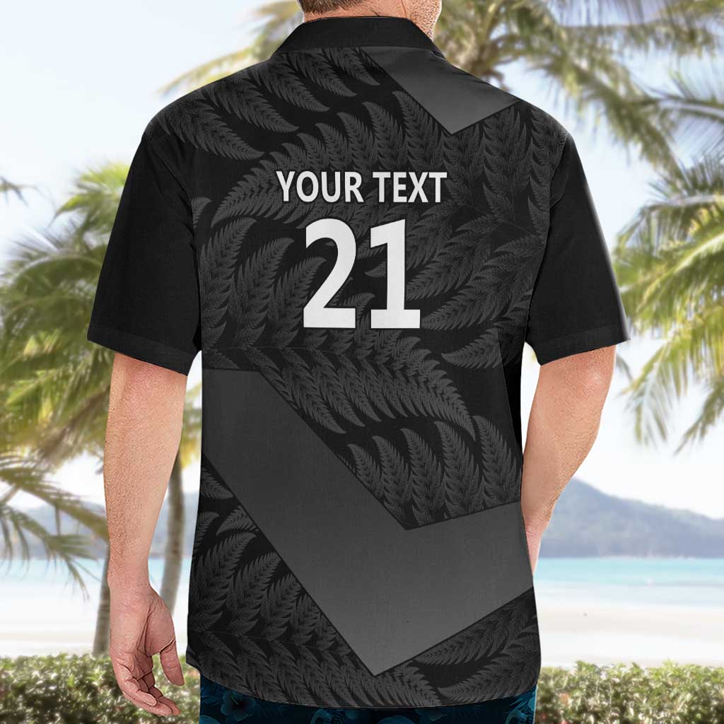 New Zealand Cricket Custom Hawaiian Shirt Potae Pango Black Fern Pattern - Vibe Hoodie Shop