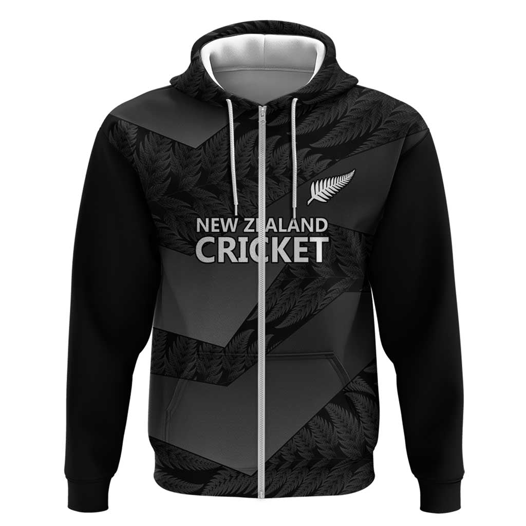 New Zealand Cricket Custom Hoodie Potae Pango Black Fern Pattern LT9 - Vibe Hoodie Shop