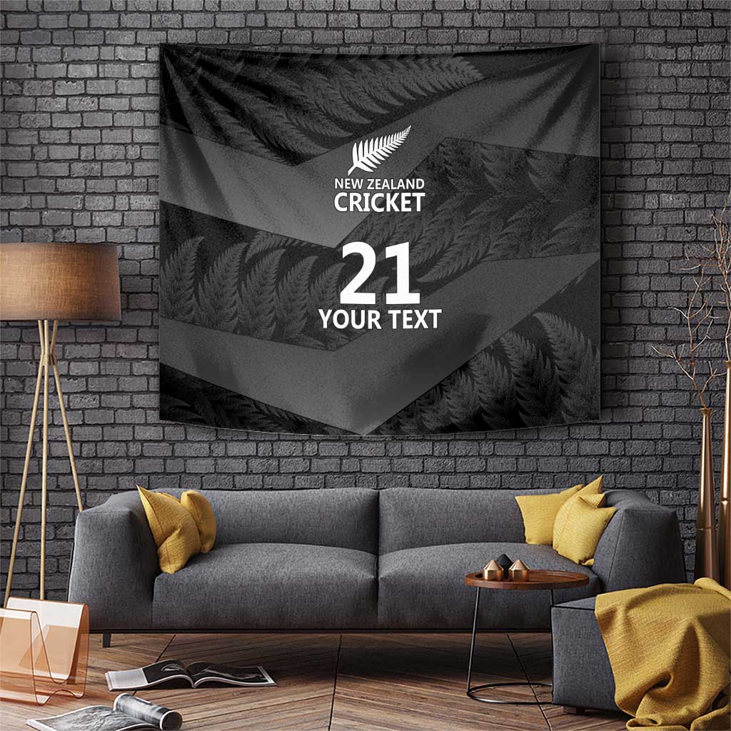 New Zealand Cricket Custom Tapestry Potae Pango Black Fern Pattern - Vibe Hoodie Shop