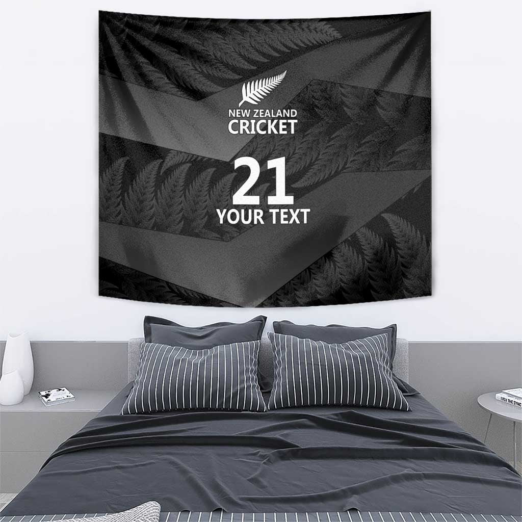 New Zealand Cricket Custom Tapestry Potae Pango Black Fern Pattern - Vibe Hoodie Shop