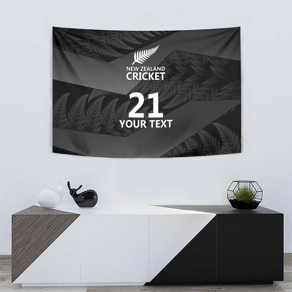 New Zealand Cricket Custom Tapestry Potae Pango Black Fern Pattern - Vibe Hoodie Shop