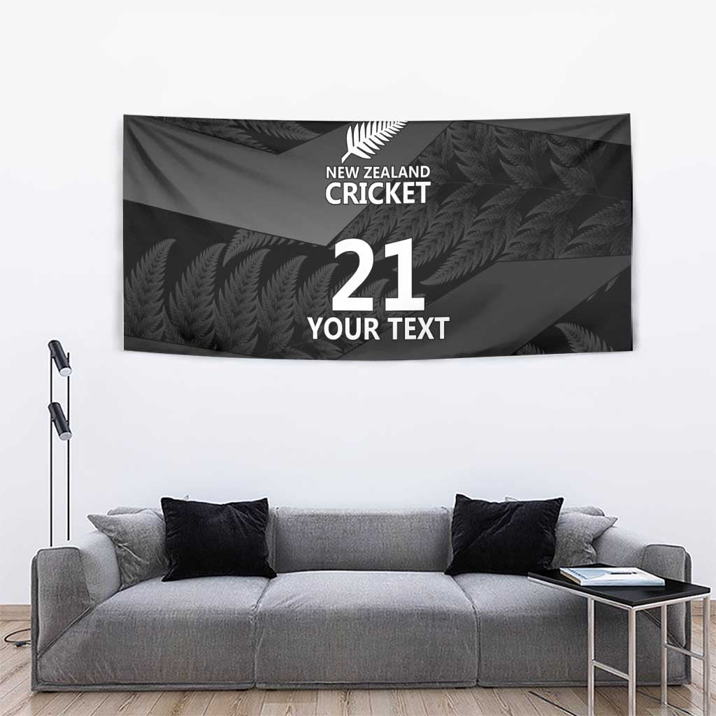 New Zealand Cricket Custom Tapestry Potae Pango Black Fern Pattern - Vibe Hoodie Shop