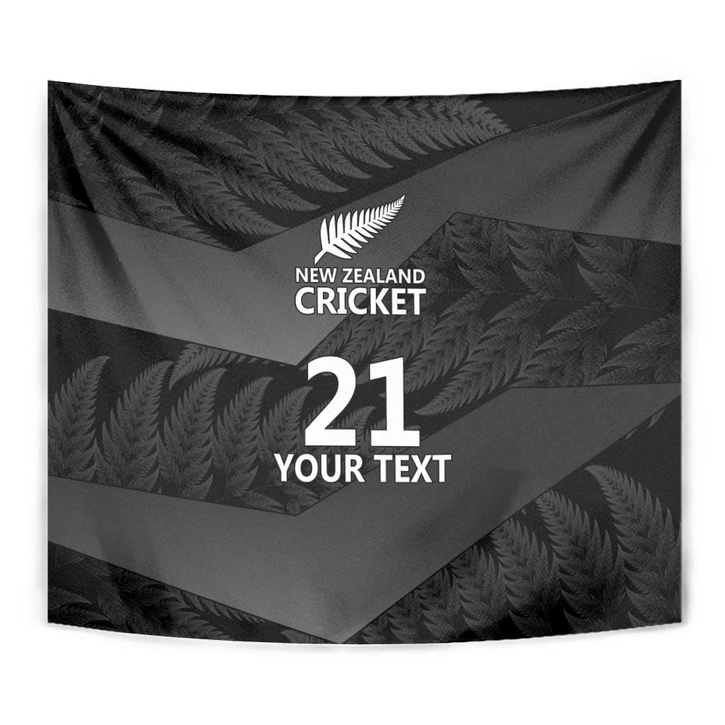 New Zealand Cricket Custom Tapestry Potae Pango Black Fern Pattern - Vibe Hoodie Shop