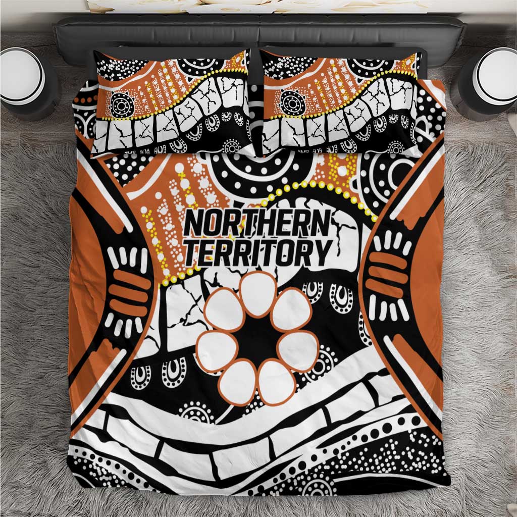 Australian Northern Territory Bedding Set Aboriginal with Sturt's Desert Rose - Vibe Hoodie Shop