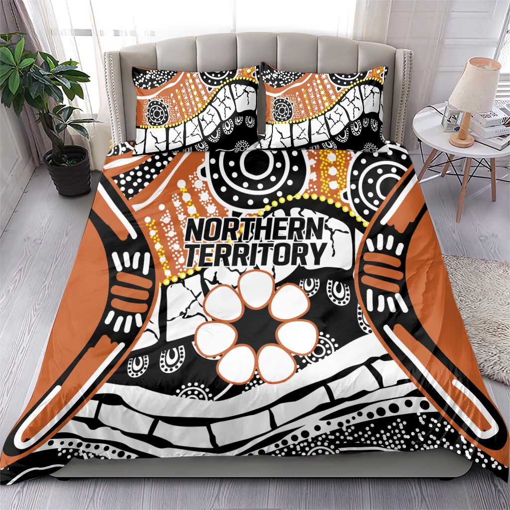 Australian Northern Territory Bedding Set Aboriginal with Sturt's Desert Rose - Vibe Hoodie Shop