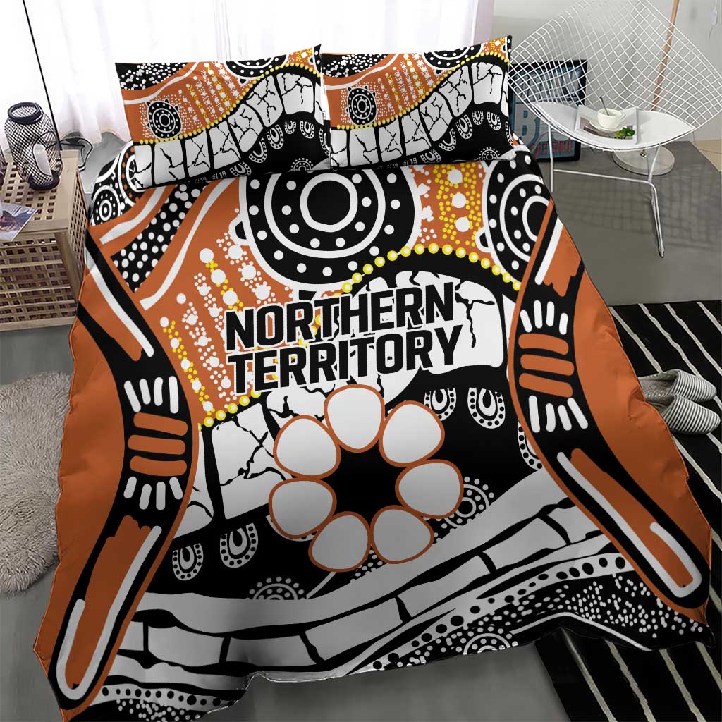 Australian Northern Territory Bedding Set Aboriginal with Sturt's Desert Rose - Vibe Hoodie Shop