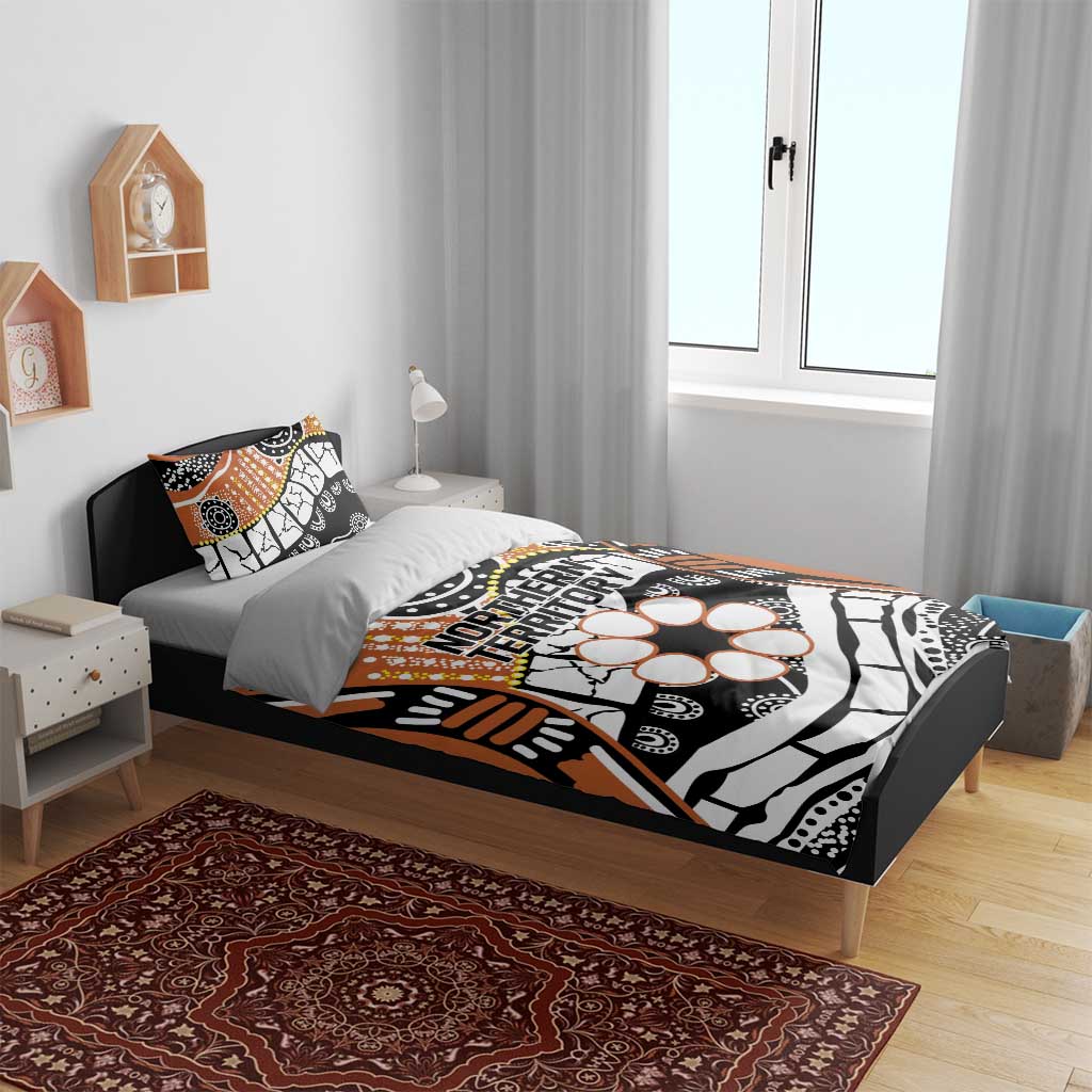 Australian Northern Territory Bedding Set Aboriginal with Sturt's Desert Rose - Vibe Hoodie Shop