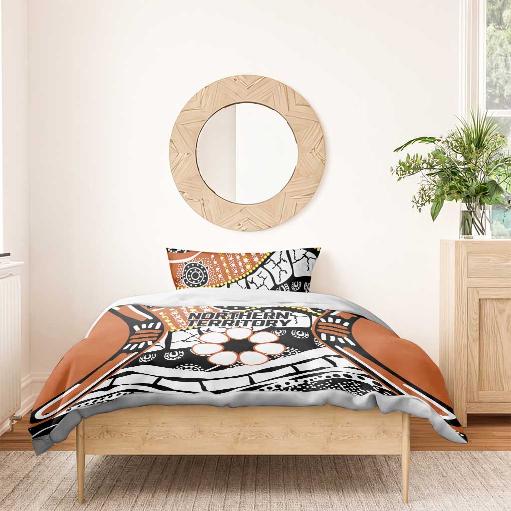 Australian Northern Territory Bedding Set Aboriginal with Sturt's Desert Rose - Vibe Hoodie Shop