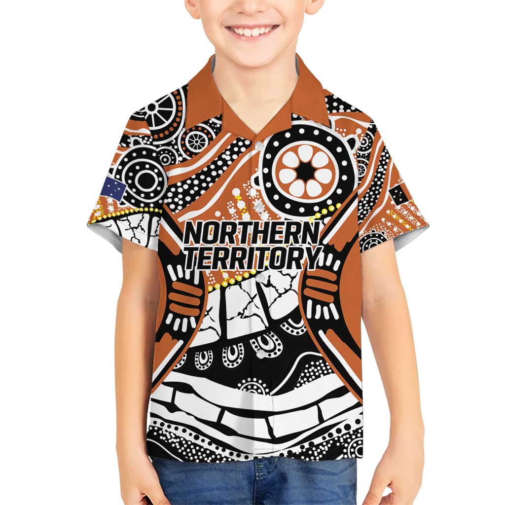 Australian Northern Territory Family Matching Long Sleeve Bodycon Dress and Hawaiian Shirt Aboriginal with Sturt's Desert Rose