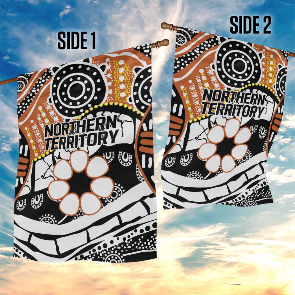 Australian Northern Territory Garden Flag Aboriginal with Sturt's Desert Rose - Vibe Hoodie Shop