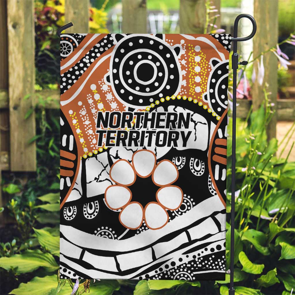 Australian Northern Territory Garden Flag Aboriginal with Sturt's Desert Rose - Vibe Hoodie Shop