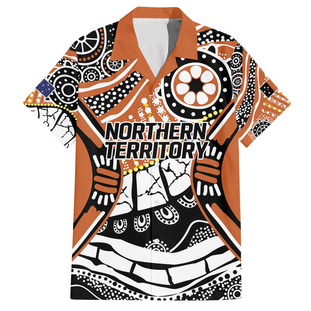 Australian Northern Territory Hawaiian Shirt Aboriginal with Sturt's Desert Rose - Vibe Hoodie Shop