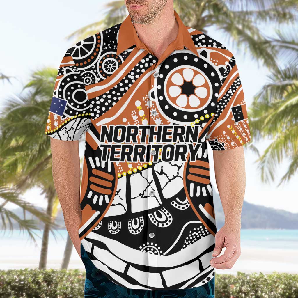 Australian Northern Territory Hawaiian Shirt Aboriginal with Sturt's Desert Rose - Vibe Hoodie Shop