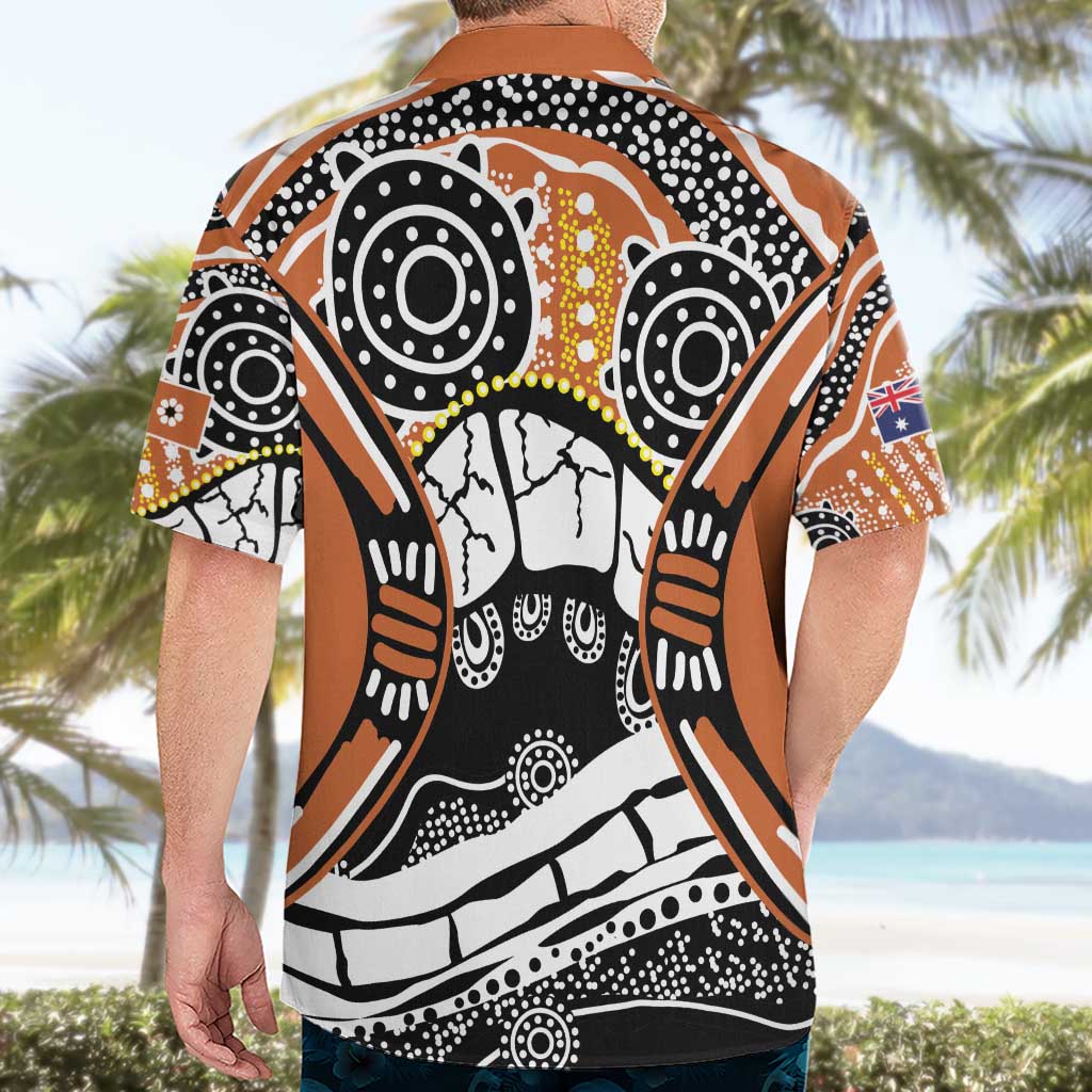 Australian Northern Territory Hawaiian Shirt Aboriginal with Sturt's Desert Rose - Vibe Hoodie Shop