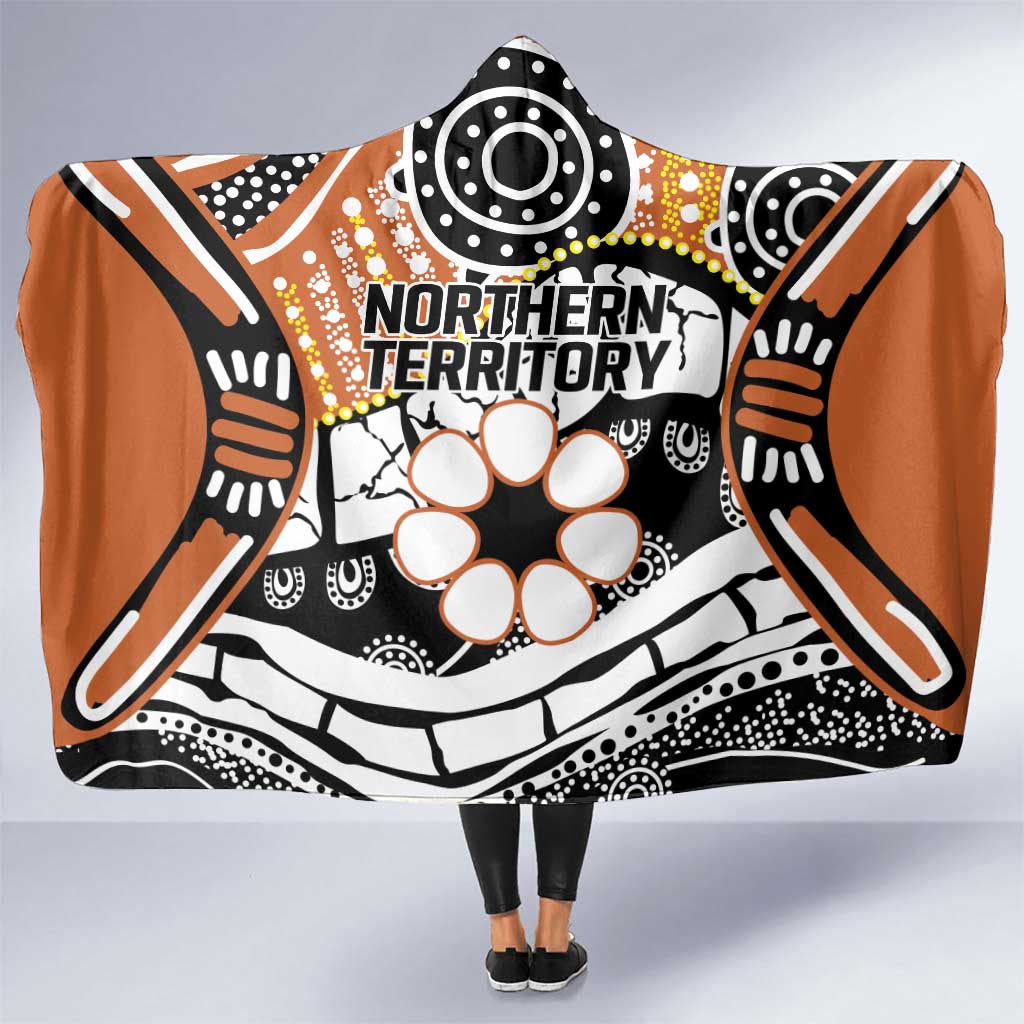 Australian Northern Territory Hooded Blanket Aboriginal with Sturt's Desert Rose
