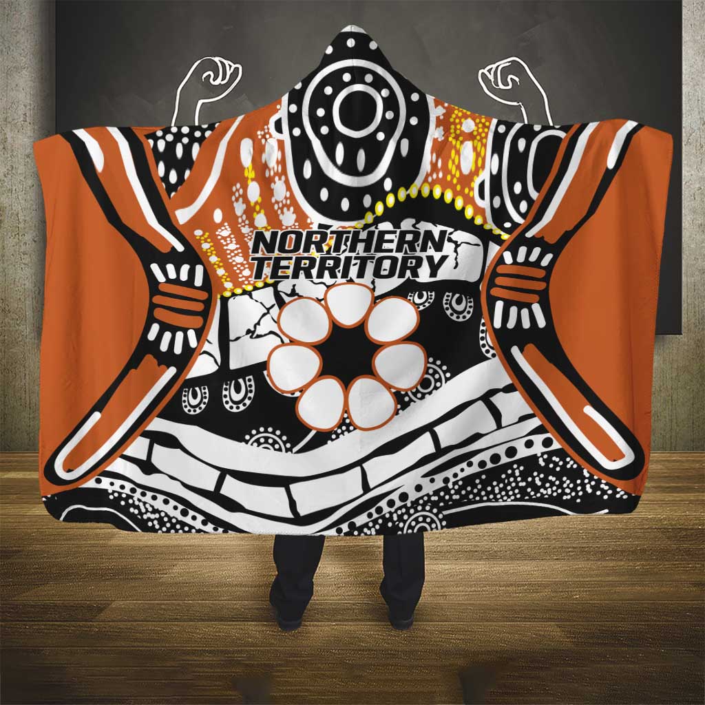 Australian Northern Territory Hooded Blanket Aboriginal with Sturt's Desert Rose