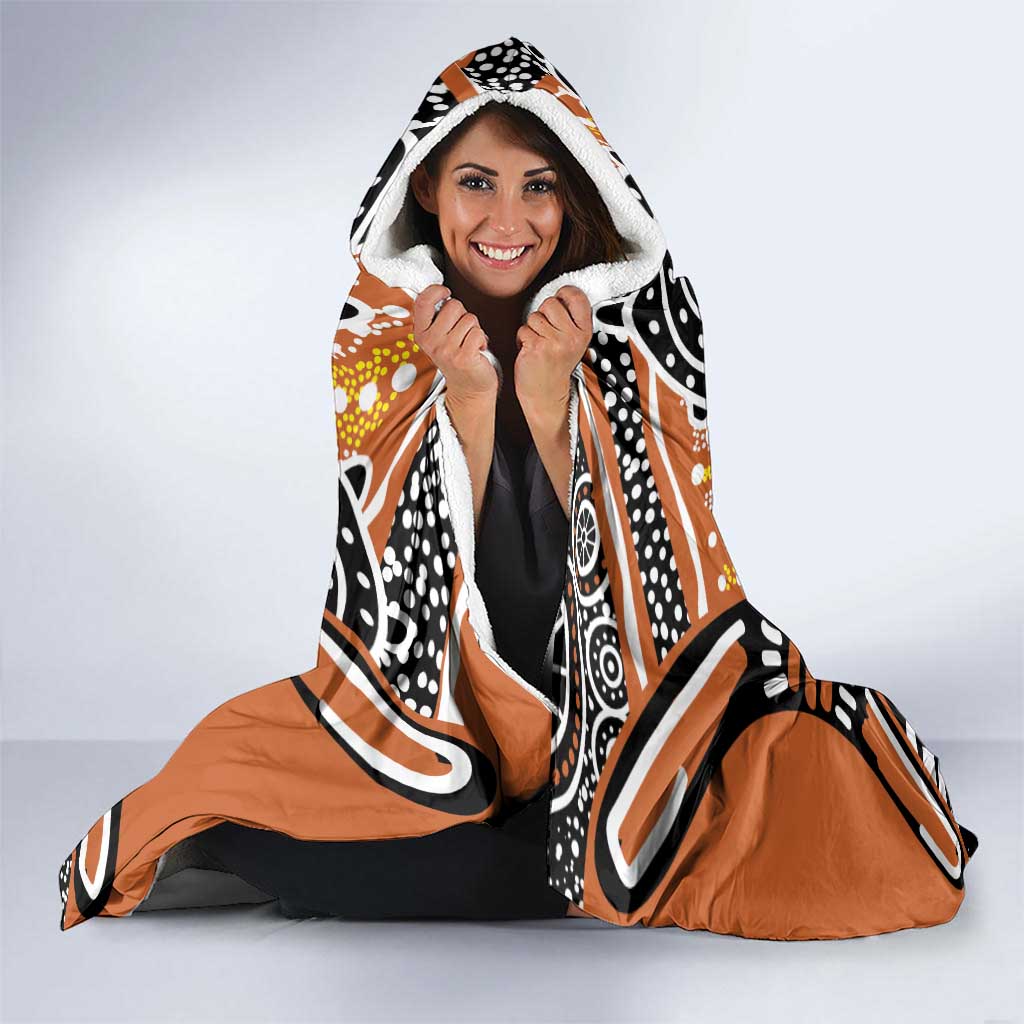 Australian Northern Territory Hooded Blanket Aboriginal with Sturt's Desert Rose