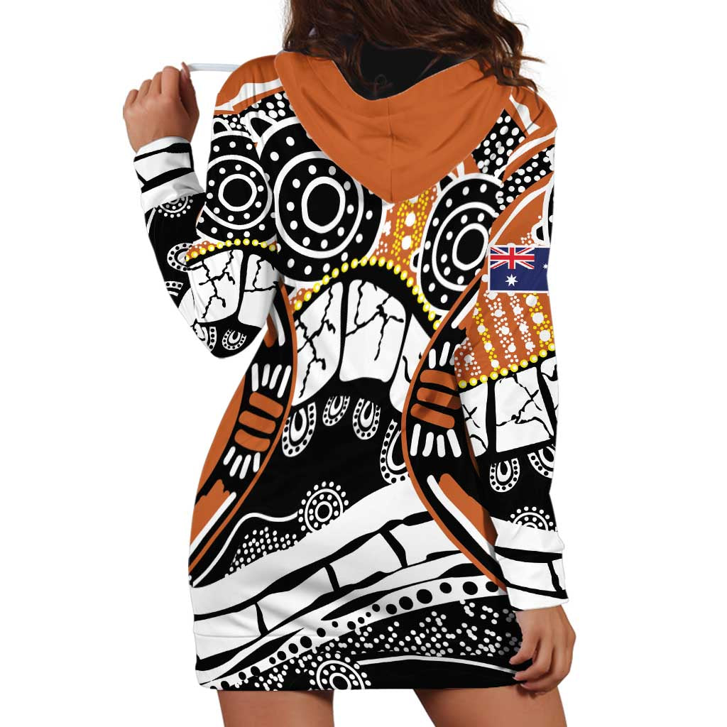 Australian Northern Territory Hoodie Dress Aboriginal with Sturt's Desert Rose - Vibe Hoodie Shop