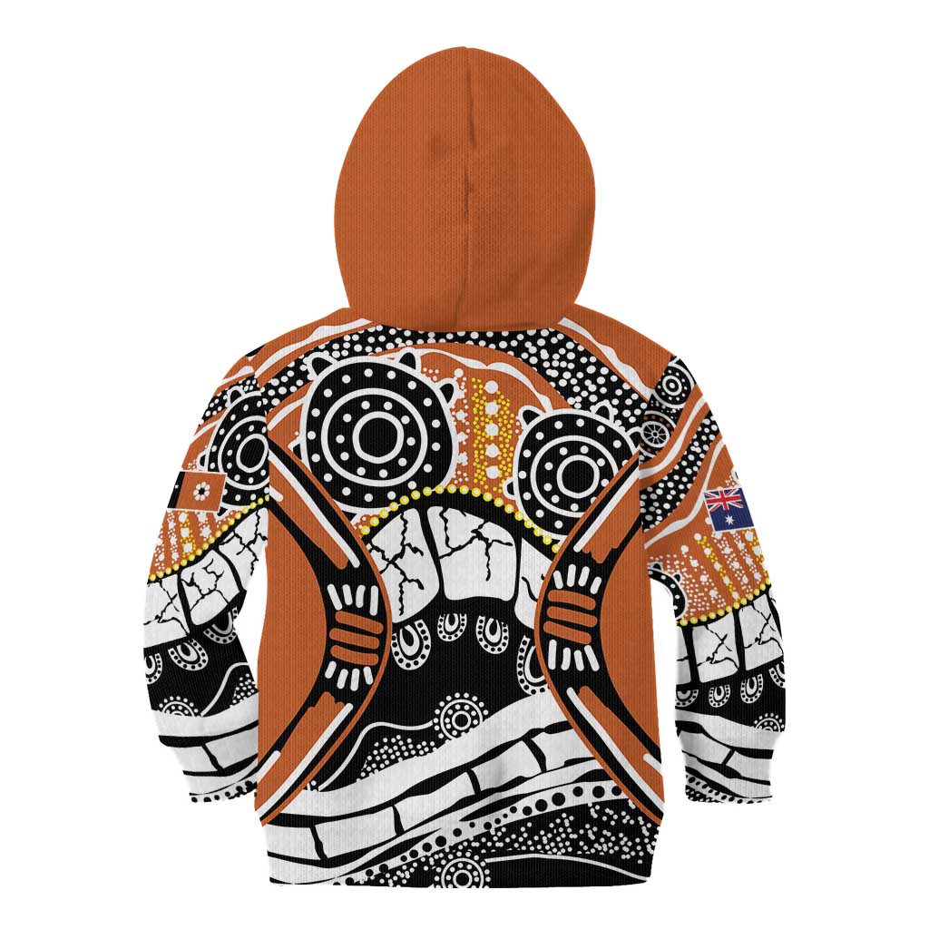 Australian Northern Territory Kid Hoodie Aboriginal with Sturt's Desert Rose - Vibe Hoodie Shop