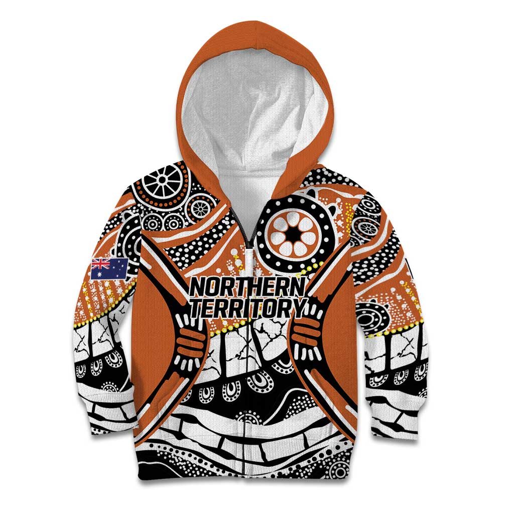 Australian Northern Territory Kid Hoodie Aboriginal with Sturt's Desert Rose - Vibe Hoodie Shop