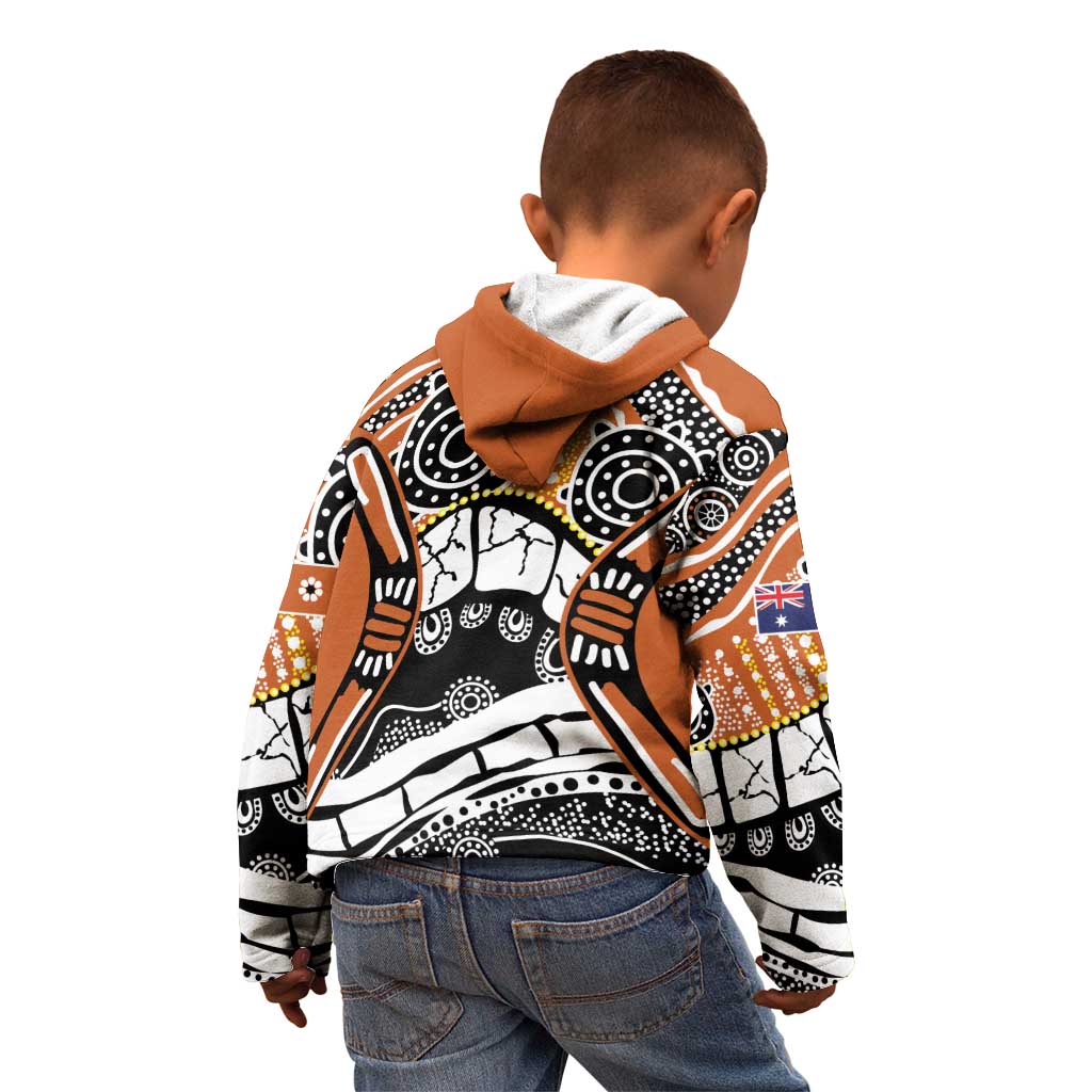 Australian Northern Territory Kid Hoodie Aboriginal with Sturt's Desert Rose - Vibe Hoodie Shop