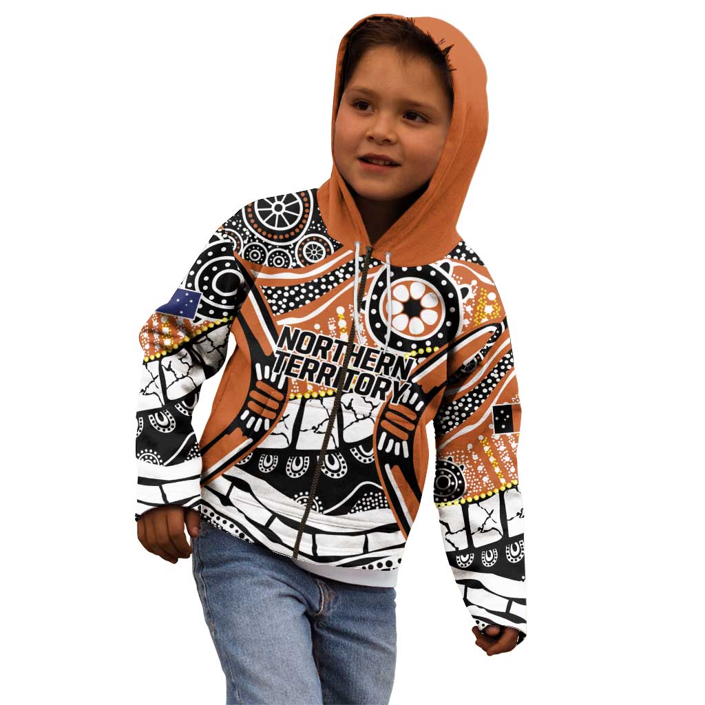 Australian Northern Territory Kid Hoodie Aboriginal with Sturt's Desert Rose - Vibe Hoodie Shop