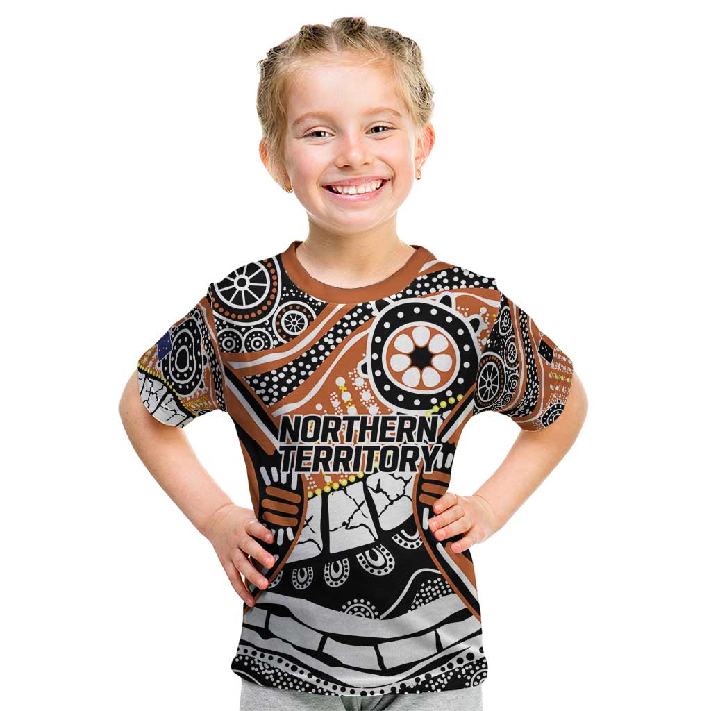 Australian Northern Territory Kid T Shirt Aboriginal with Sturt's Desert Rose - Vibe Hoodie Shop