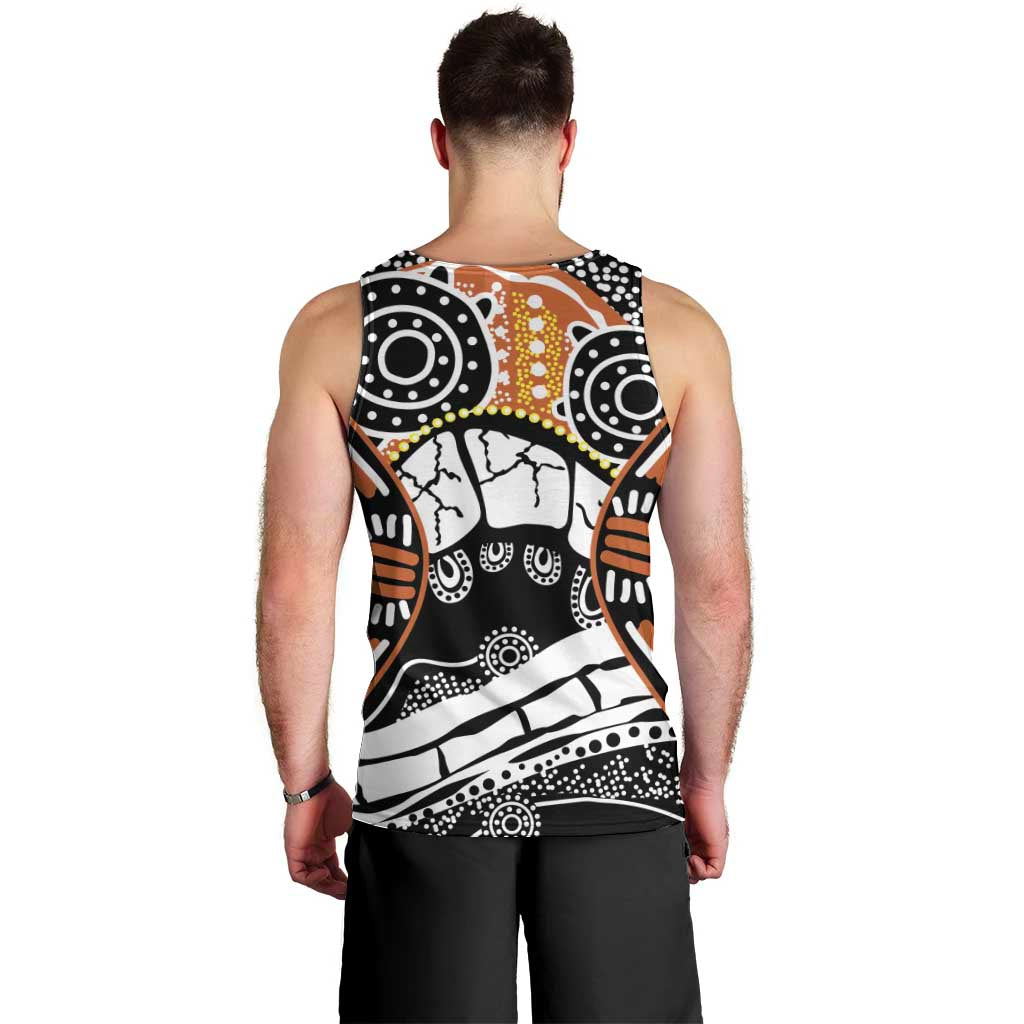 Australian Northern Territory Men Tank Top Aboriginal with Sturt's Desert Rose - Vibe Hoodie Shop