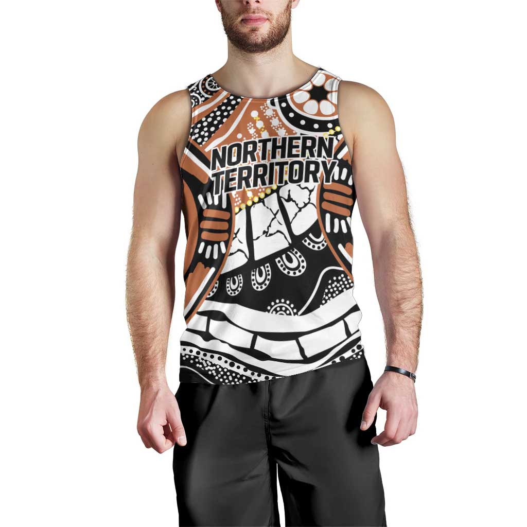 Australian Northern Territory Men Tank Top Aboriginal with Sturt's Desert Rose - Vibe Hoodie Shop