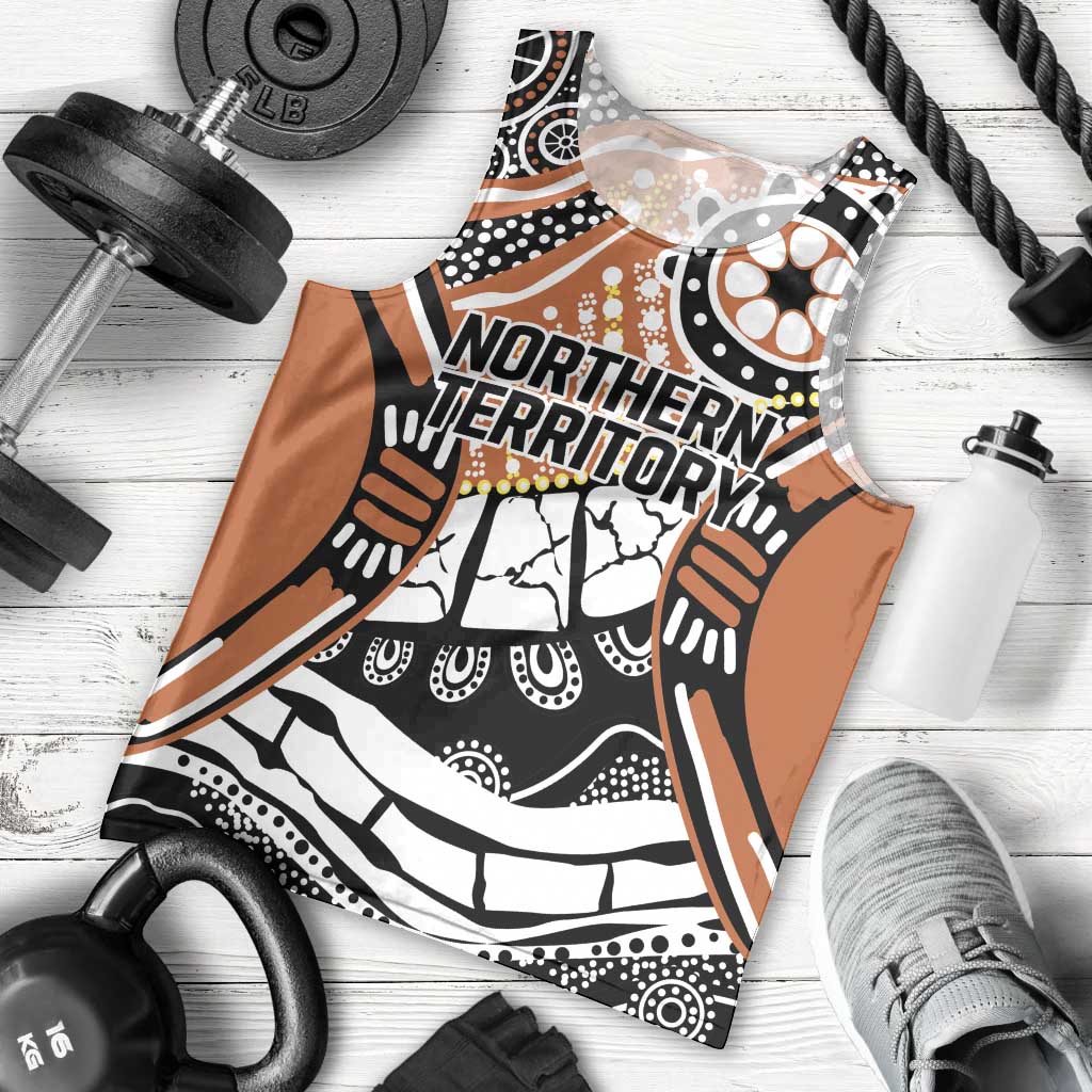 Australian Northern Territory Men Tank Top Aboriginal with Sturt's Desert Rose - Vibe Hoodie Shop