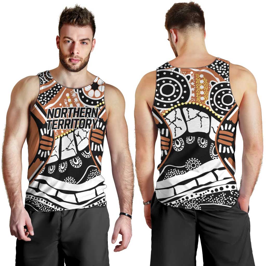 Australian Northern Territory Men Tank Top Aboriginal with Sturt's Desert Rose - Vibe Hoodie Shop