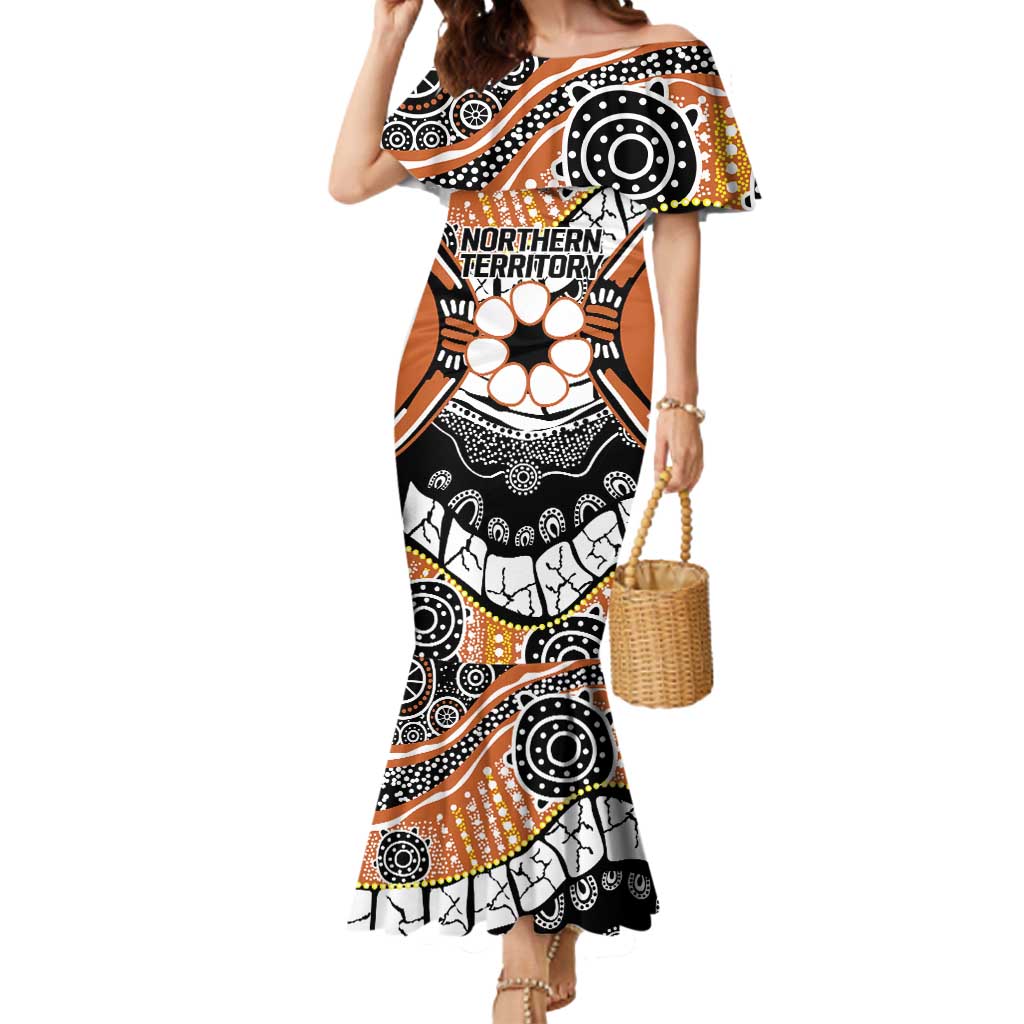 Australian Northern Territory Mermaid Dress Aboriginal with Sturt's Desert Rose