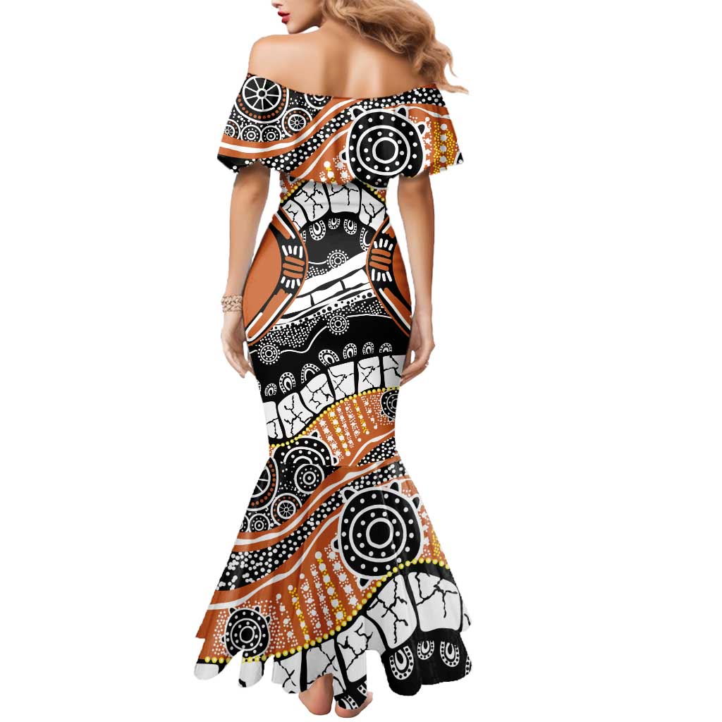 Australian Northern Territory Mermaid Dress Aboriginal with Sturt's Desert Rose